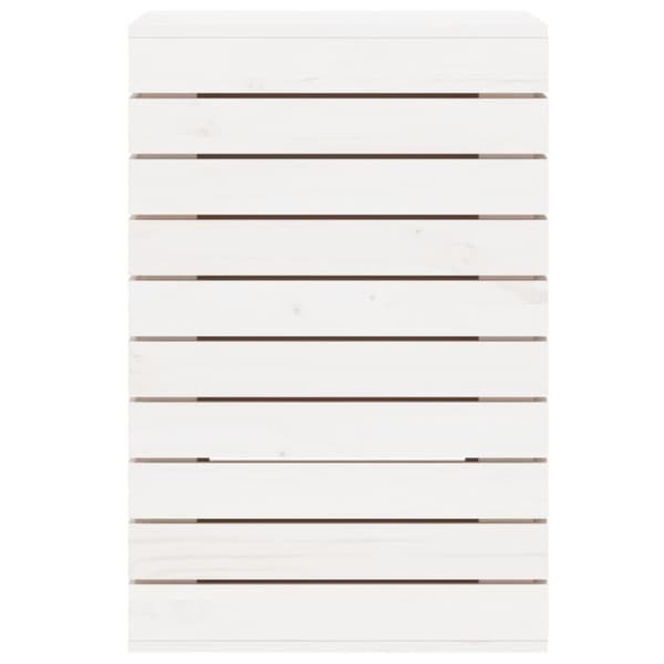 vidaXL Tvättkorg vit 44x44x66 cm massiv furu