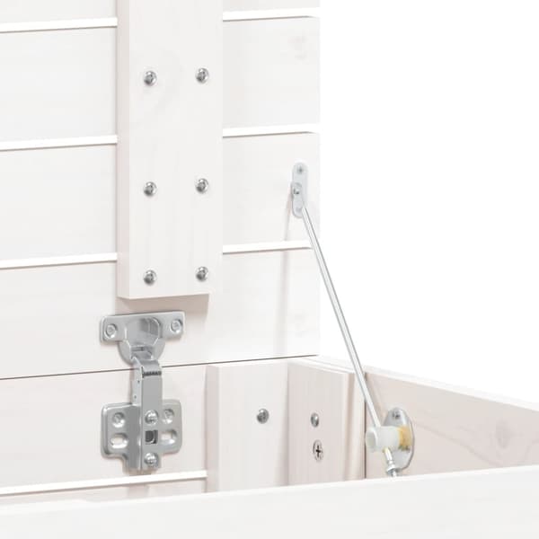 vidaXL Tvättkorg vit 44x44x66 cm massiv furu