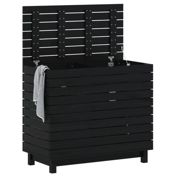 vidaXL Tvättkorg 88,5x44x76 cm massiv furu