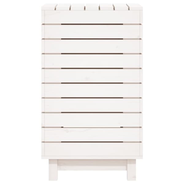 vidaXL vasketøjskurv 44x44x76 cm massivt fyrretræ hvid