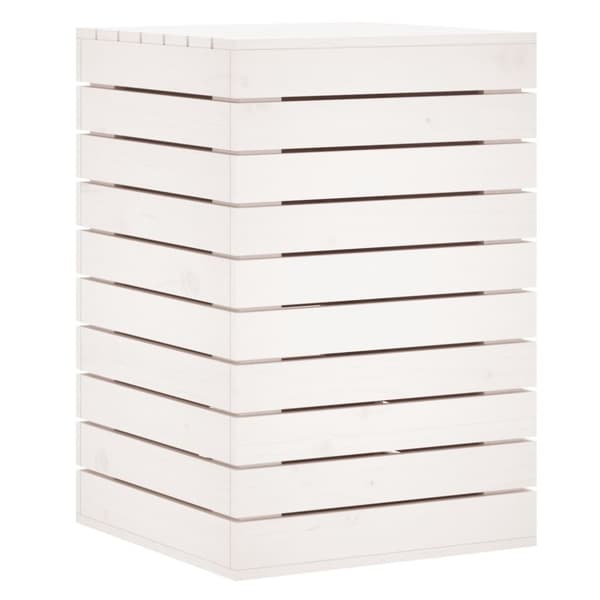 vidaXL vasketøjskurv 44x44x66 cm massivt fyrretræ hvid