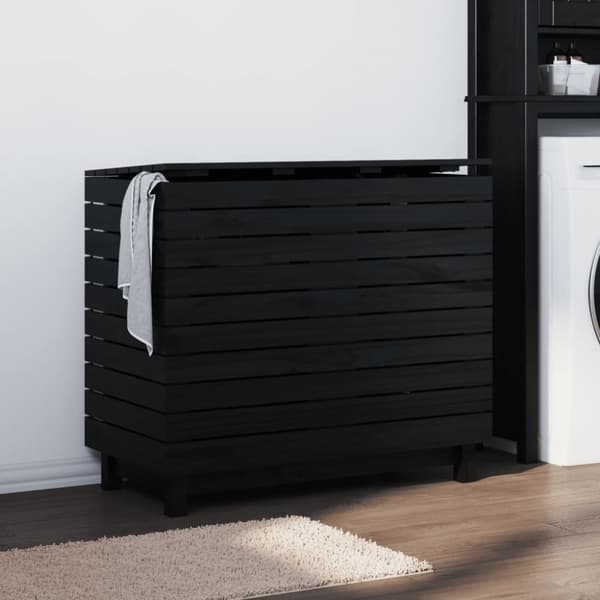 vidaXL vasketøjskurv 88,5x44x76 cm massivt fyrretræ