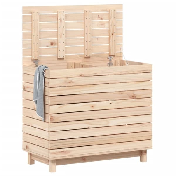 vidaXL vasketøjskurv 88,5x44x76 cm massivt fyrretræ