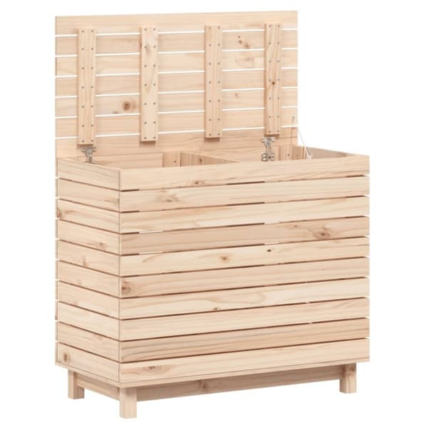 vidaXL vasketøjskurv 88,5x44x76 cm massivt fyrretræ