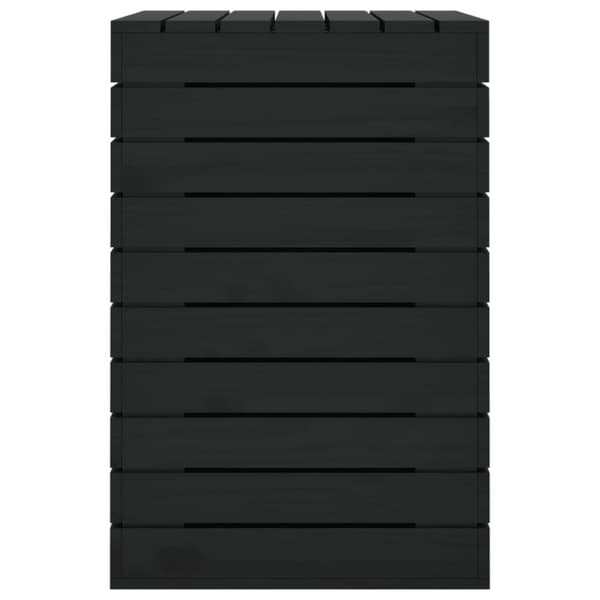 vidaXL vasketøjskurv 88,5x44x66 cm massivt fyrretræ sort