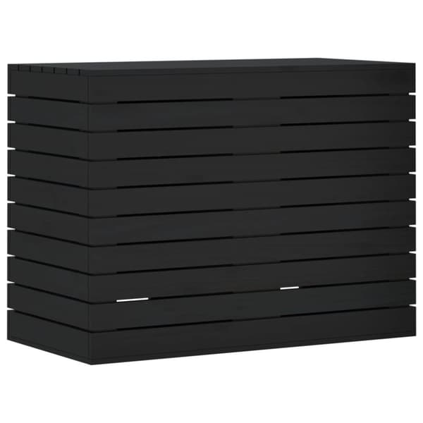 vidaXL vasketøjskurv 88,5x44x66 cm massivt fyrretræ sort
