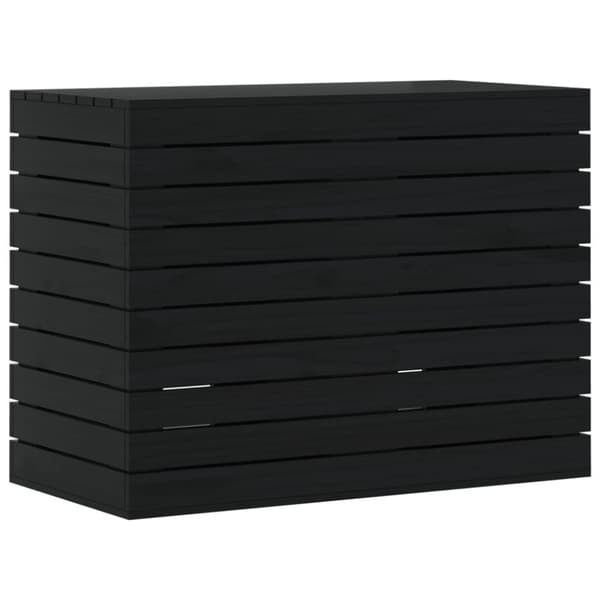 vidaXL vasketøjskurv 88,5x44x66 cm massivt fyrretræ sort