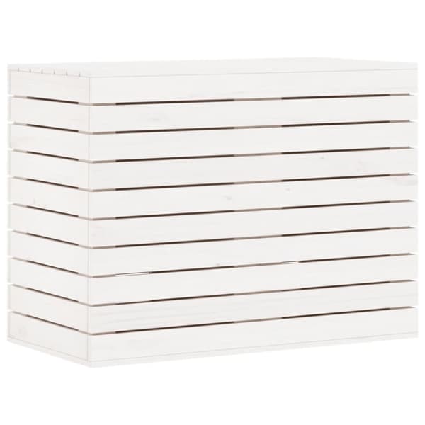 vidaXL vasketøjskurv 88,5x44x66 cm massivt fyrretræ hvid