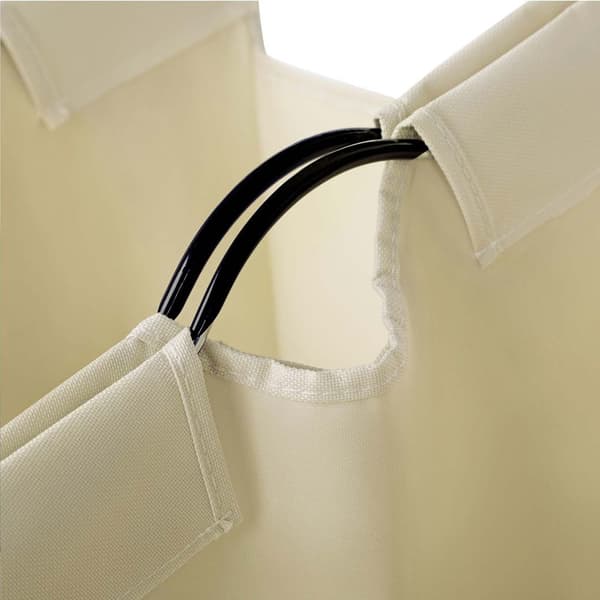 Rootz Vasketøjskurv På Hjul - 4 Lommer - Vasketøjskurv - 4 Aftagelige stofposer - Rullende Vasketøjskurv - 4-delt Vasketøjsvogn - 600D Polyester - Bei