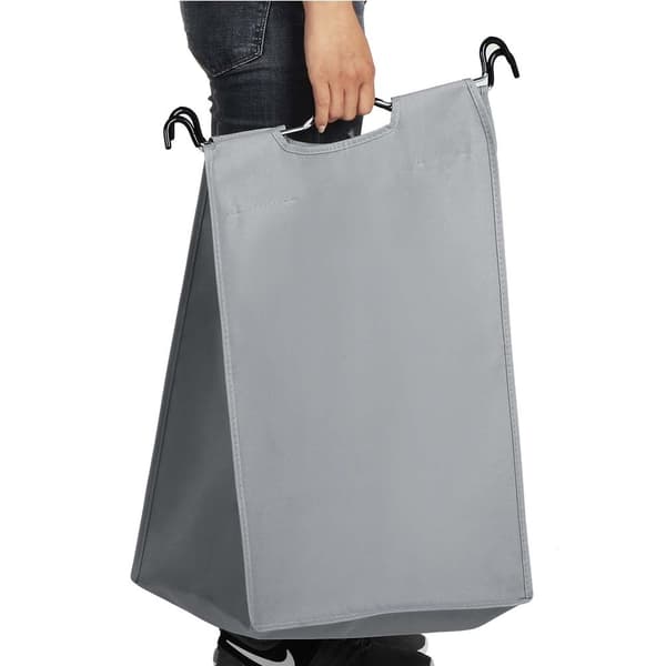 Rootz Vasketøjskurv På Hjul - 4 Lommer - Vasketøjskurv - 4 Aftagelige stofposer - Rullende Vasketøjskurv - 4-delt Vasketøjsvogn - 600D Polyester - Grå