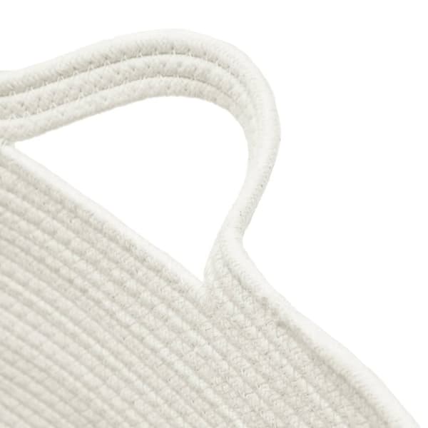 vidaXL vasketøjskurv Ø60x36 cm bomuld beige og hvid