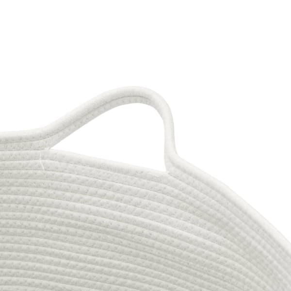 vidaXL vasketøjskurv Ø55x36 cm bomuld beige og hvid