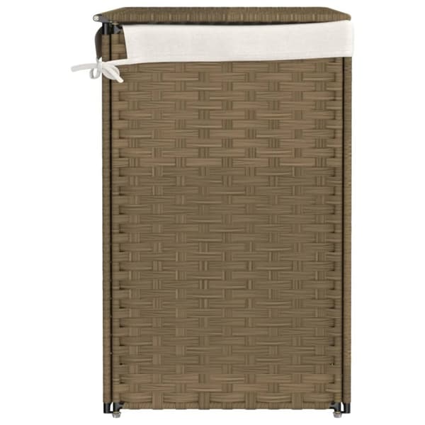 vidaXL vasketøjskurv med 2 sektioner 53x35x57 cm polyrattan