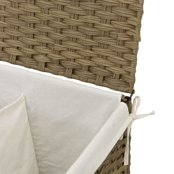 vidaXL vasketøjskurv med 2 sektioner 53x35x57 cm polyrattan