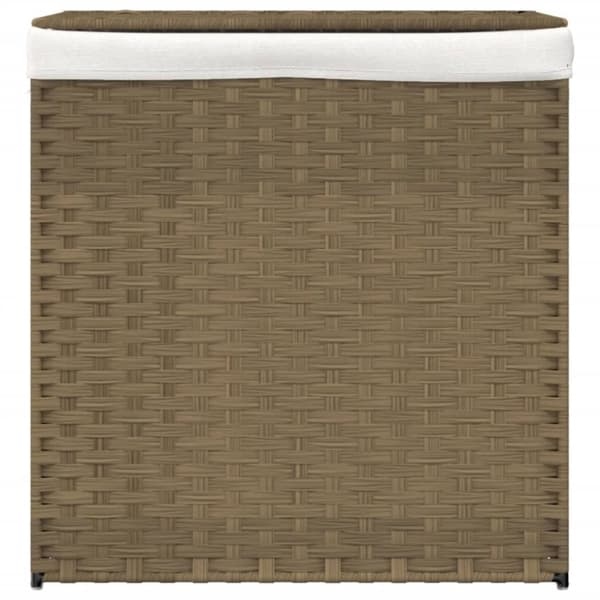 vidaXL vasketøjskurv med 2 sektioner 53x35x57 cm polyrattan