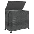 Miniatyrbillede 3 af 10: vidaXL vasketøjskurv med hjul 66x35x60 cm rattan grå