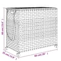 Miniatyrbillede 9 af 10: vidaXL vasketøjskurv med hjul 66x35x60 cm rattan grå