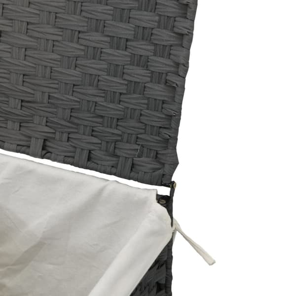 vidaXL vasketøjskurv med låg 46x33x60 cm polyrattan grå