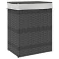 Miniatyrbillede 1 af 9: vidaXL vasketøjskurv med låg 46x33x60 cm polyrattan grå