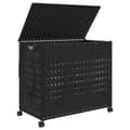 Miniatyrbillede 3 af 10: vidaXL vasketøjskurv med hjul 66x35x60 cm rattan sort