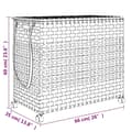 Miniatyrbillede 9 af 10: vidaXL vasketøjskurv med hjul 66x35x60 cm rattan sort