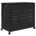 Miniatyrbillede 1 af 10: vidaXL vasketøjskurv med hjul 66x35x60 cm rattan sort