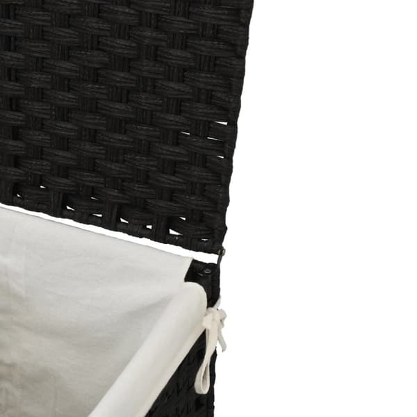 vidaXL vasketøjskurv med låg 46x33x60 cm polyrattan sort