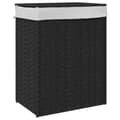Miniatyrbillede 1 af 9: vidaXL vasketøjskurv med låg 46x33x60 cm polyrattan sort