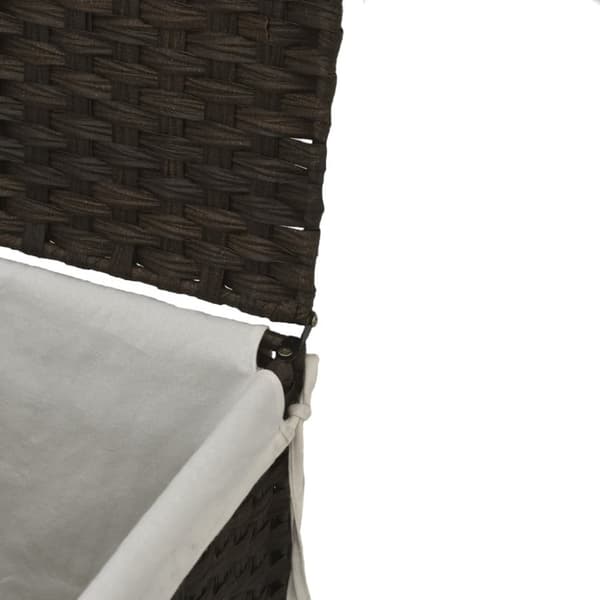 vidaXL vasketøjskurv med låg 46x33x60 cm polyrattan mørkebrun
