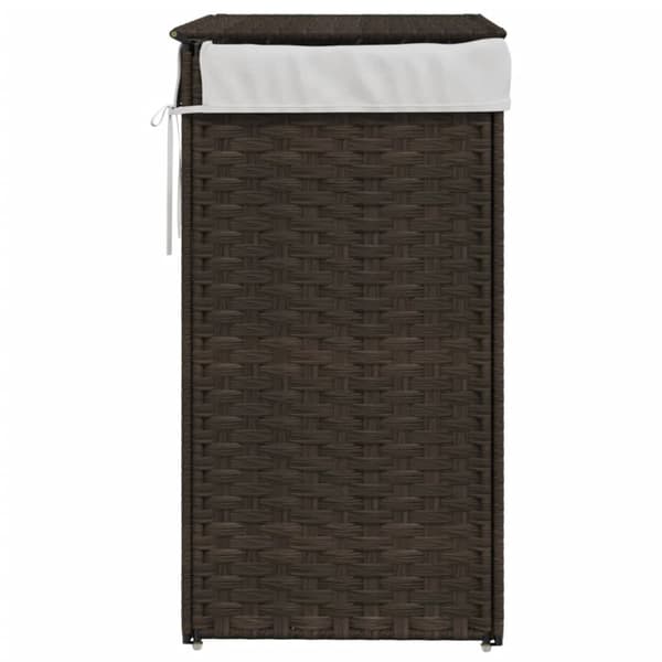 vidaXL Tvättkorg med lock mörkbrun 46x33x60 cm konstrotting