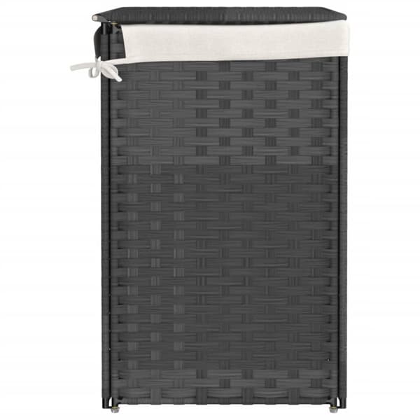 vidaXL vasketøjskurv med 2 sektioner 53x35x57 cm polyrattan grå