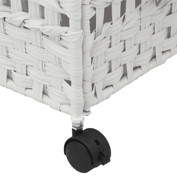 vidaXL vasketøjskurv med hjul 66x35x60 cm rattan hvid