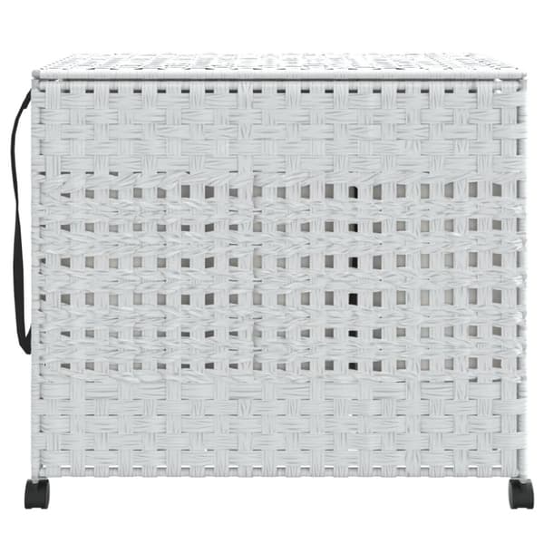 vidaXL vasketøjskurv med hjul 66x35x60 cm rattan hvid