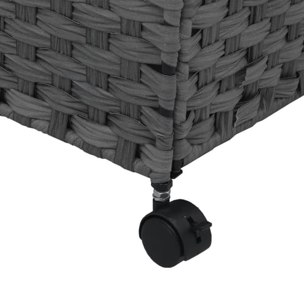 vidaXL vasketøjskurv med hjul 60x35x60,5 cm rattan grå
