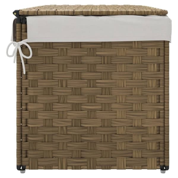 vidaXL Tvättkorg med lock 55,5x35x34 cm konstrotting