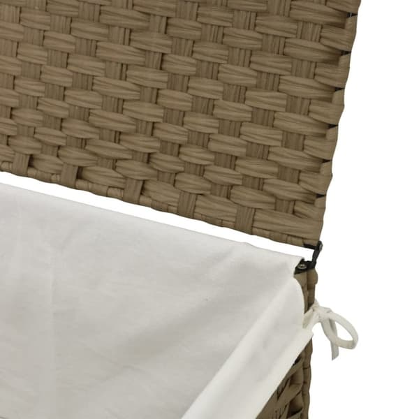 vidaXL Tvättkorg med lock 55,5x35x34 cm konstrotting