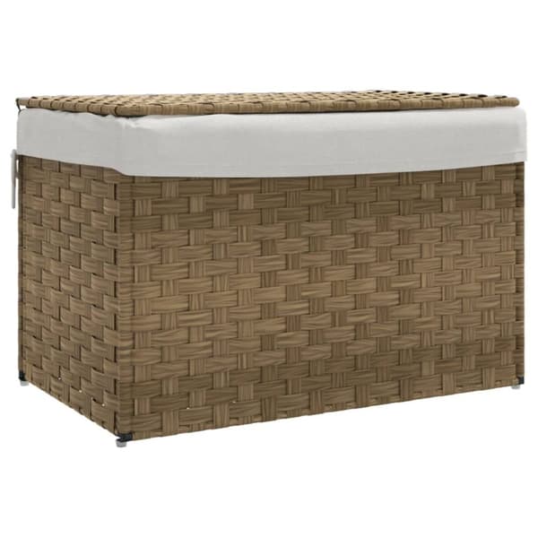 vidaXL Tvättkorg med lock 55,5x35x34 cm konstrotting