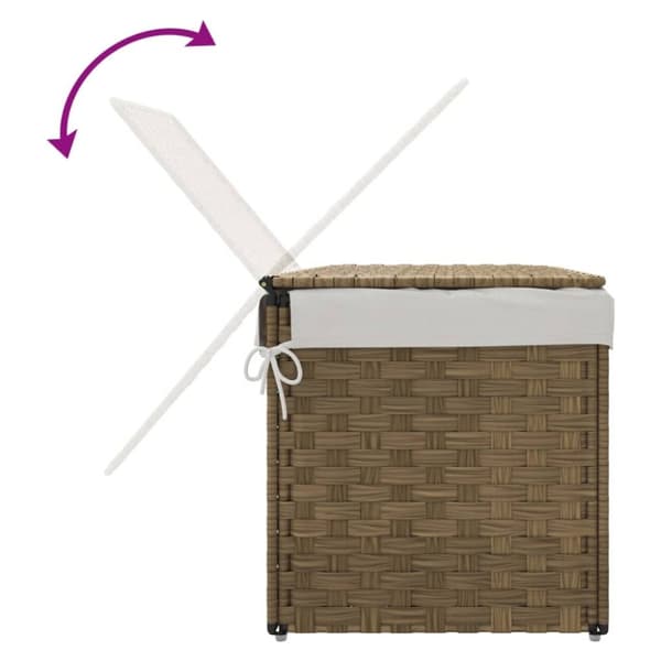 vidaXL vasketøjskurv med låg 55,5x35x34 cm polyrattan