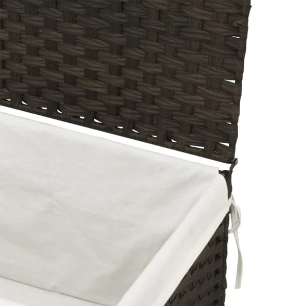 vidaXL Tvättkorg med lock mörkbrun 55,5x35x34 cm konstrotting