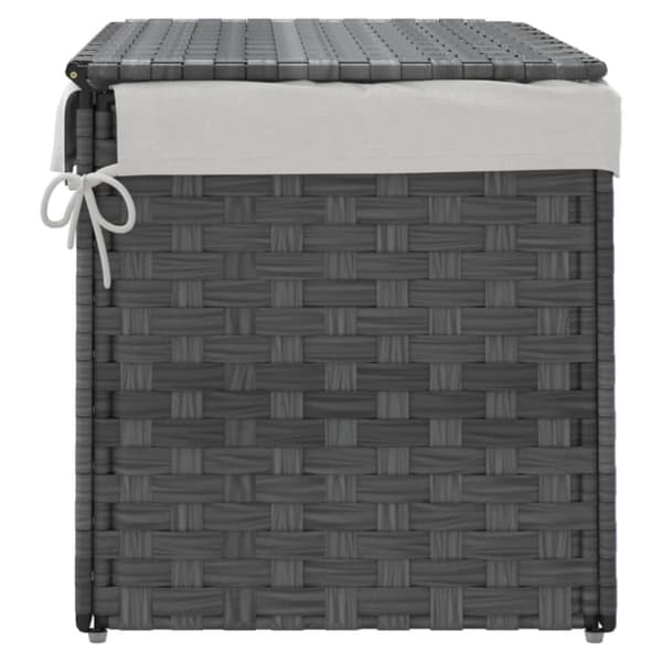 vidaXL Tvättkorg med lock grå 55,5x35x34 cm konstrotting