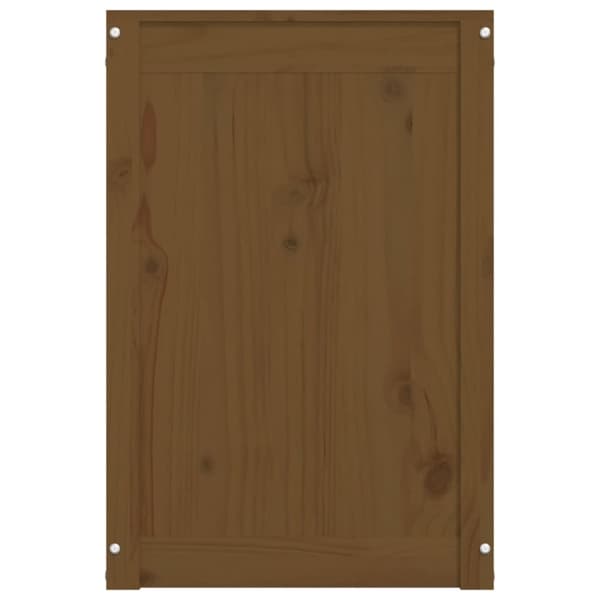 vasketøjskurv 88,5x44x66 cm massivt fyrretræ gyldenbrun