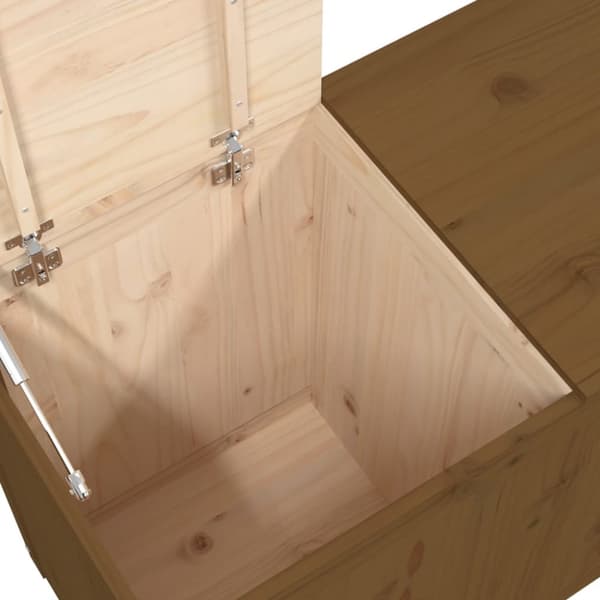 vasketøjskurv 88,5x44x66 cm massivt fyrretræ gyldenbrun