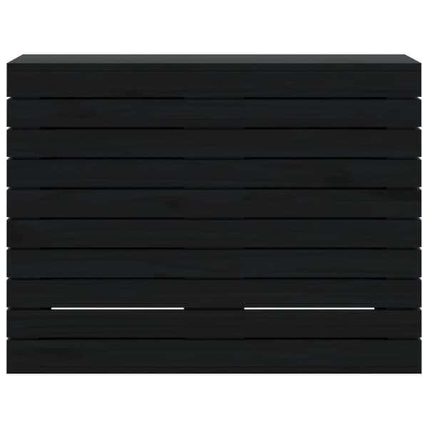 vasketøjskurv 88,5x44x66 cm massivt fyrretræ sort
