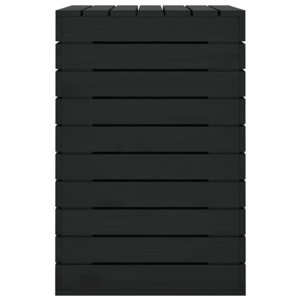 vasketøjskurv 88,5x44x66 cm massivt fyrretræ sort