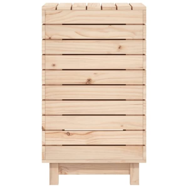 vasketøjskurv 44x44x76 cm massivt fyrretræ