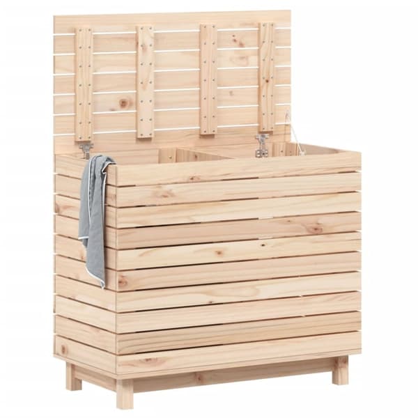 vasketøjskurv 88,5x44x76 cm massivt fyrretræ
