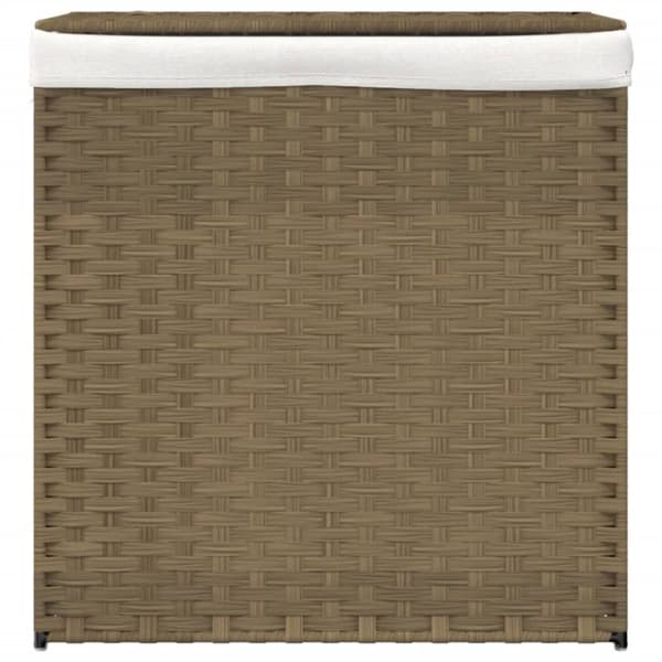 vasketøjskurv med 2 sektioner 53x35x57 cm polyrattan