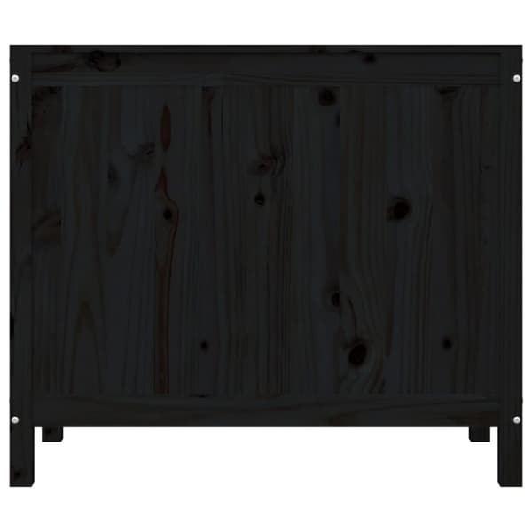 Tvättkorg svart 88,5x44x76 cm massiv furu