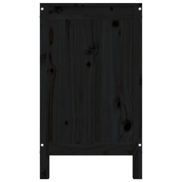 Tvättkorg svart 88,5x44x76 cm massiv furu