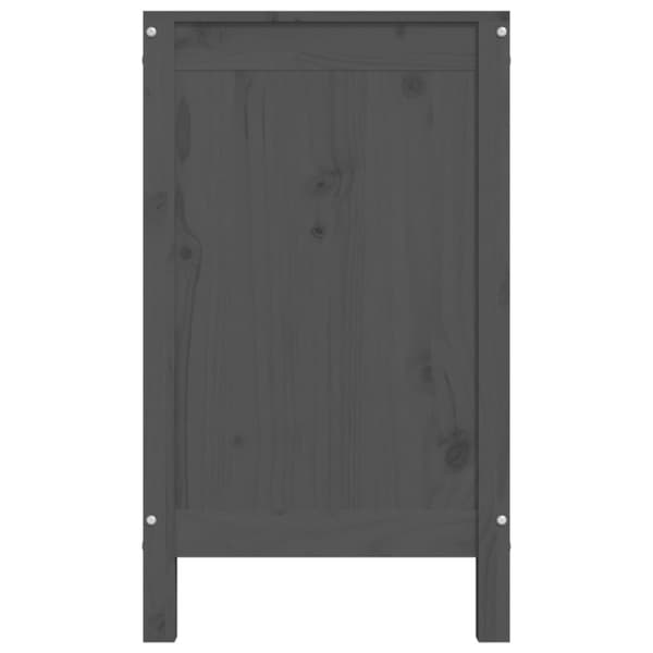 vasketøjskurv 88,5x44x76 cm massivt fyrretræ grå